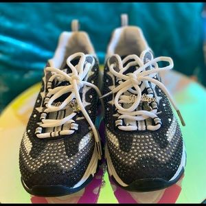 SKECHERS D’LITES BLINGED OUT SNEAKERS